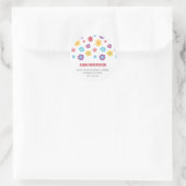 Rücksendeadresse der Funky Spring Blume Runder Aufkleber (Tasche)