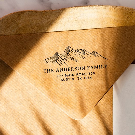 Rücksendeadresse der Gebirgsfamilie Gummistempel