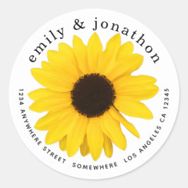 Rücksendeadresse der Gelbblütenamen Runder Aufkleber