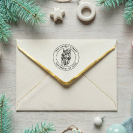 Rücksendeadresse der Gemusterten Weihnachtsblume Gummistempel