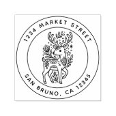 Rücksendeadresse der Gemusterten Weihnachtsblume Permastempel (Design)