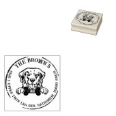 Rücksendeadresse der Golden Retriever Hunde Gummistempel (Stempel)