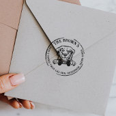 Rücksendeadresse der Golden Retriever Hunde Gummistempel