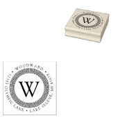 Rücksendeadresse der griechischen Monogrammrunde Gummistempel (Stempel)