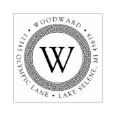 Rücksendeadresse der griechischen Monogrammrunde Gummistempel (Prägung)