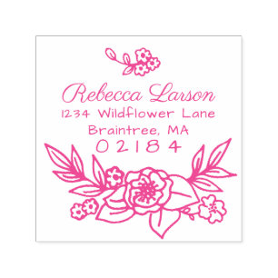 Rücksendeadresse der handgezogenen Blütenanordnung Permastempel