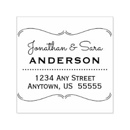 Rücksendeadresse der Handgezogenen Rahmen Permastempel