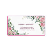 Rücksendeadresse der Hochzeitsfeier mit floraler W Adressaufkleber (Vorne)