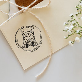 Rücksendeadresse der Husky-Hunde Gummistempel