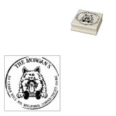 Rücksendeadresse der Keeshond Hunde Gummistempel (Stempel)