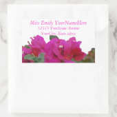 Rücksendeadresse der lebhaften Blume Rechteckiger Aufkleber (Tasche)