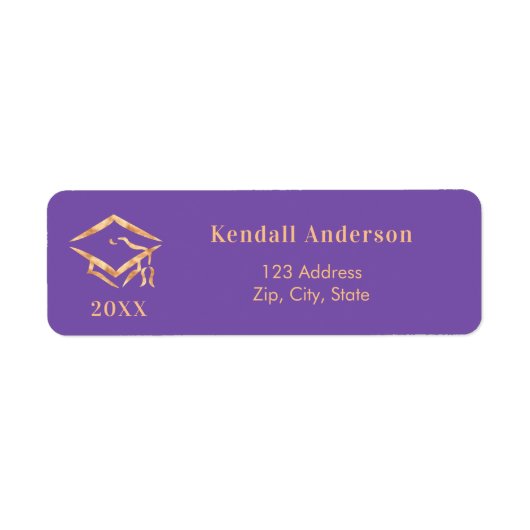 Rücksendeadresse der lila Graduierung (Vorne)