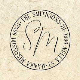 Rücksendeadresse der modernen klassischen Familien Permastempel