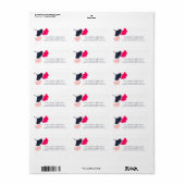 Rücksendeadresse der modernen Marine und des rosa  Adressaufkleber (Vorne)