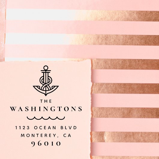 Rücksendeadresse der Nautical Anchor Rope-Familie Gummistempel