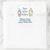 Rücksendeadresse der niedlichen Gnome Runder Aufkleber (Tasche)