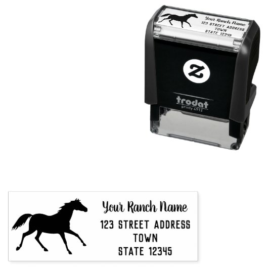 Rücksendeadresse der Pferderasse Permastempel (Beispiel)