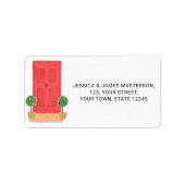 Rücksendeadresse der roten Tür Adressaufkleber (Vorne)