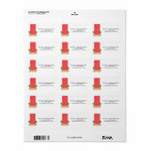 Rücksendeadresse der roten Tür Adressaufkleber (Vorne)