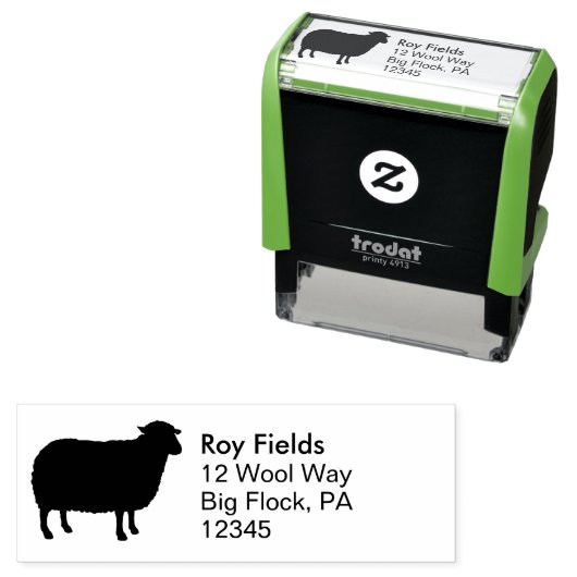 Rücksendeadresse der Schafe Silhouette Permastempel (Beispiel)