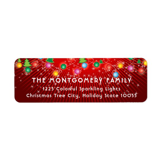 Rücksendeadresse der schimmernden Weihnachtsbaumle (Vorne)