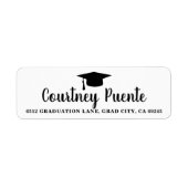 Rücksendeadresse der Schwarz-weißen Mortar-Board-A (Vorne)