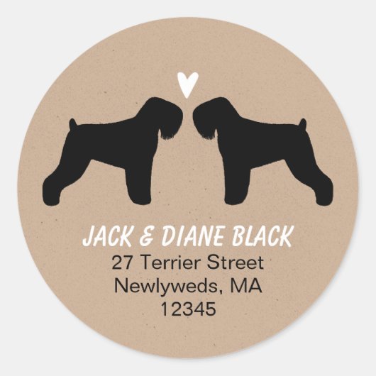 Rücksendeadresse der schwarzen russischen Terrier- Runder Aufkleber (Vorderseite)