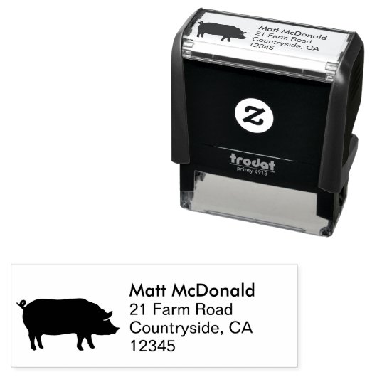 Rücksendeadresse der Schweinezucht Permastempel (Beispiel)