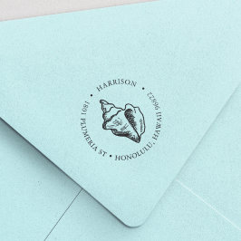 Rücksendeadresse der tropischen Conch-Muschel Permastempel