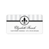 Rücksendeadresse der Vintagen grauen französischen Adressaufkleber (Vorne)