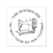 Rücksendeadresse der Vintagen Nähmaschine Name Permastempel (Design)