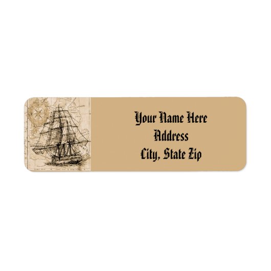 Rücksendeadresse der Vintagen Schifffahrtskarte (Vorne)