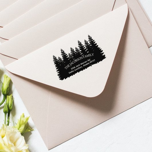 Rücksendeadresse der Waldfamilie Gummistempel