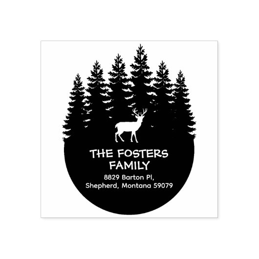 Rücksendeadresse der Waldhirsche Gummistempel (Prägung)