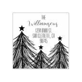 Rücksendeadresse der Weihnachtsbaumen Gummistempel (Prägung)