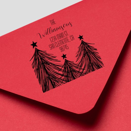 Rücksendeadresse der Weihnachtsbaumen Gummistempel