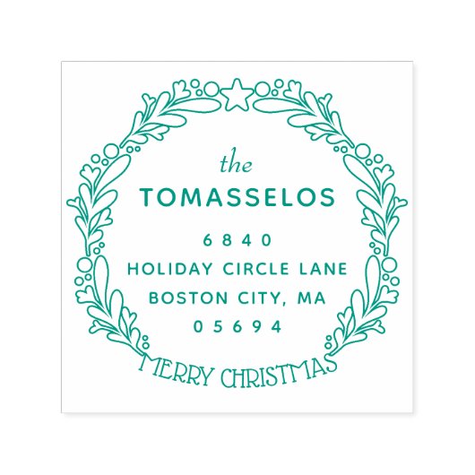 Rücksendeadresse der Weihnachtszeit-Kontur Permastempel (Design)