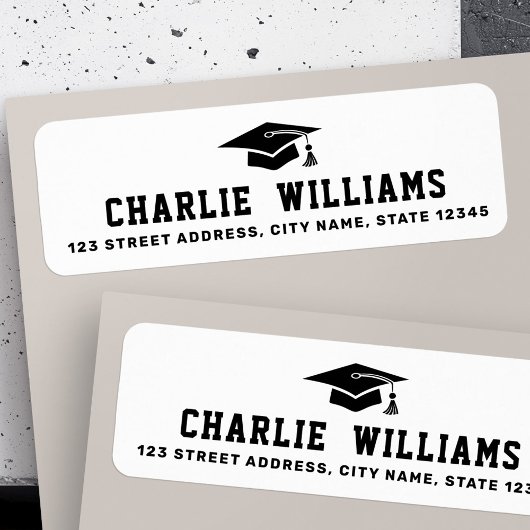 Rücksendeadresse der weißen Graduierung