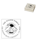 Rücksendeadresse der Yacht-Segelfamilie Gummistempel (Stempel)