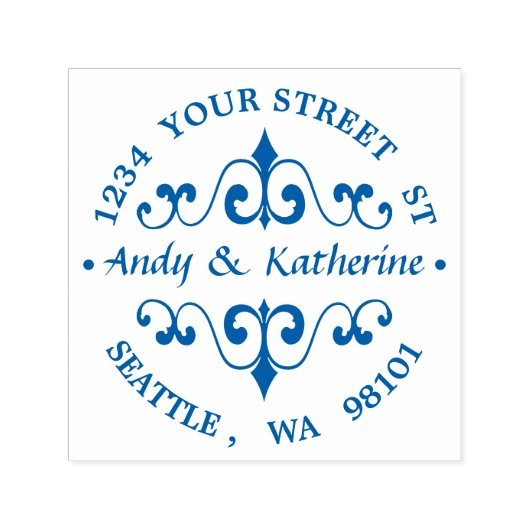 Rücksendeadresse des antiken Rollen Permastempel (Design)