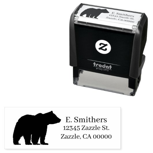 Rücksendeadresse des Bären Permastempel (Beispiel)