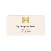 Rücksendeadresse des Beige-Firmenlogos Adressaufkleber (Vorne)