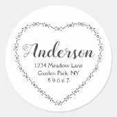 Rücksendeadresse des Blumenkohls Runder Aufkleber (Vorderseite)