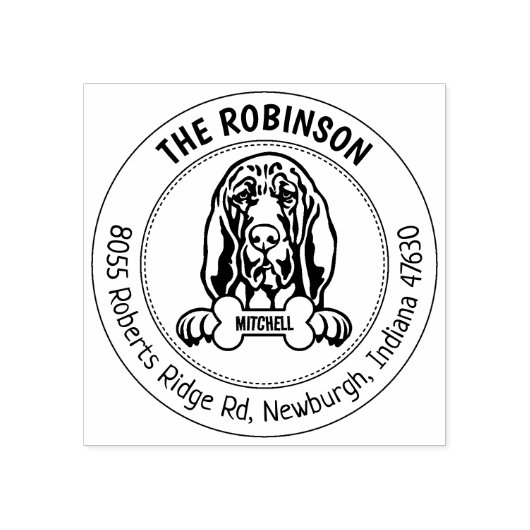 Rücksendeadresse des Bluthundes Gummistempel (Prägung)