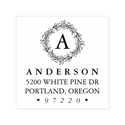 Rücksendeadresse des Botanischen Kranzes Permastempel (Design)