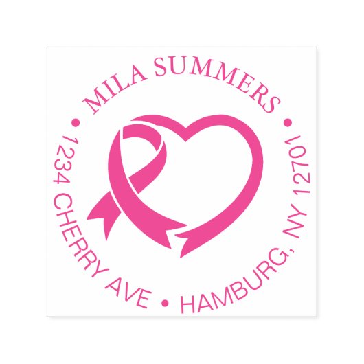 Rücksendeadresse des Brustkrebs Permastempel (Design)