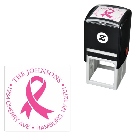 Rücksendeadresse des Brustkrebs Permastempel (Beispiel)