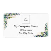 Rücksendeadresse des Eukalyptus-Firmenlogos (Vorne)