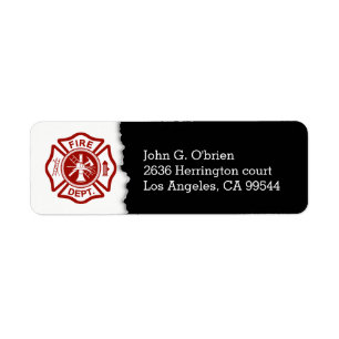 Rücksendeadresse des Feuerwehrmann-Emblem-