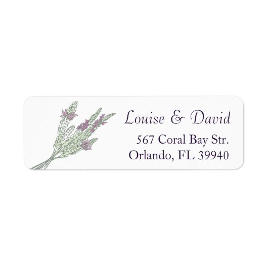 Rücksendeadresse des französischen Lavendels (Vorne)